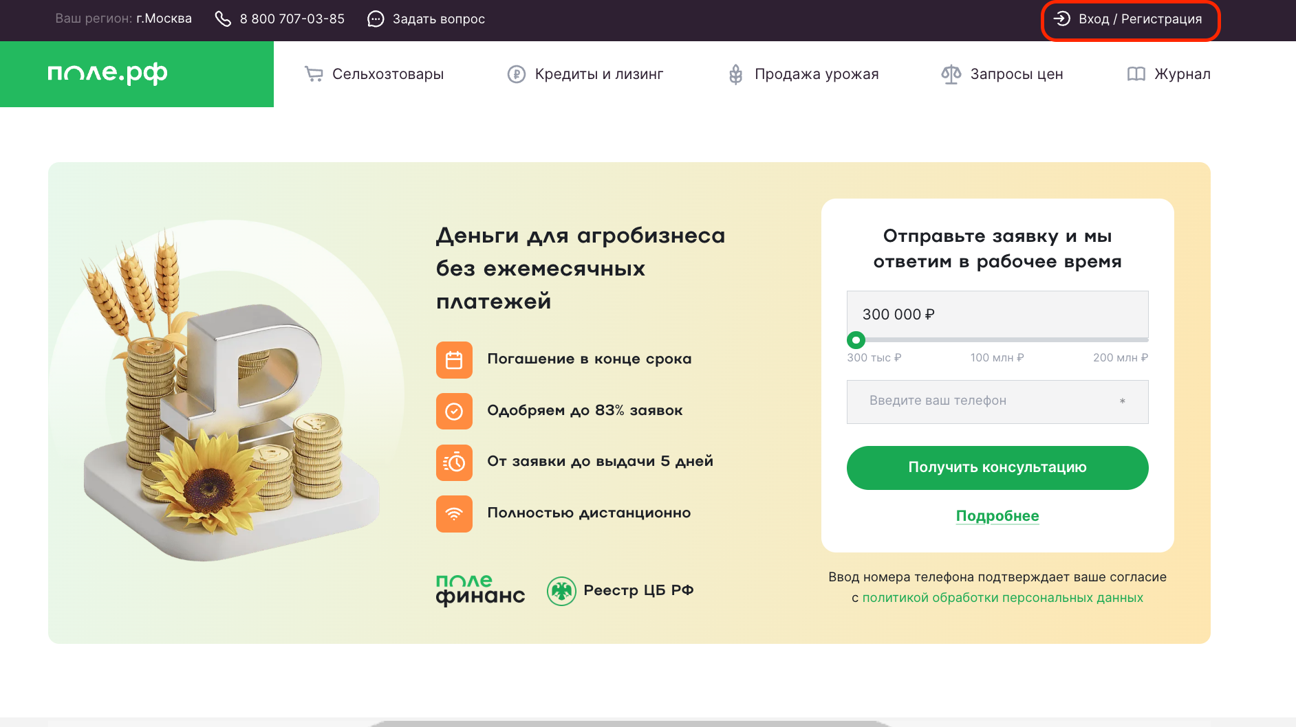 главная