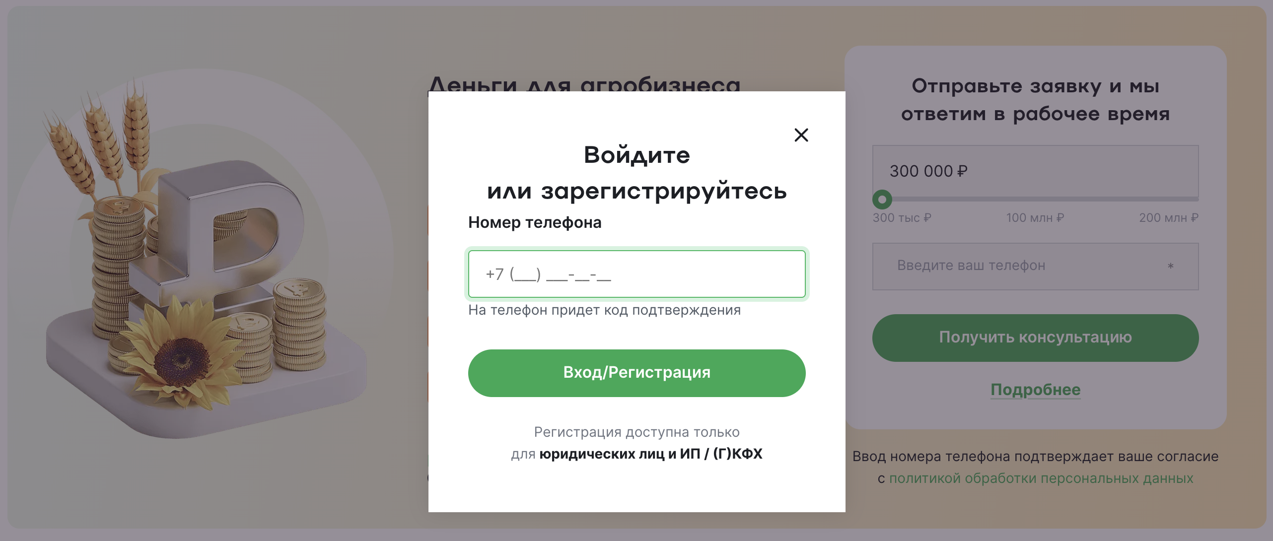 Введите номер телефона